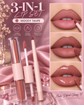 3-in-1 Nude Lip Contouring & Gloss Set - Moody Taupe
