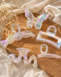 5 pcs Aurora Iridescent Hair Claw Clip Set