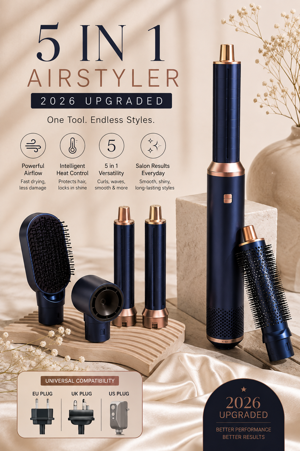 5-in-1 Upgraded AirStyler & Multi-Styler Hair Dryer Kit