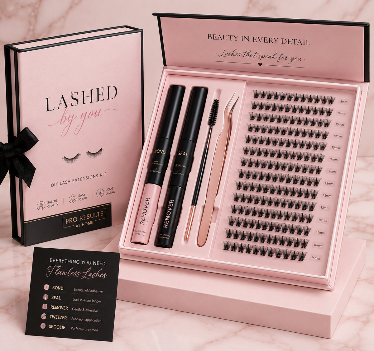DIY Cluster Lash Extension Kit (640 Clusters)