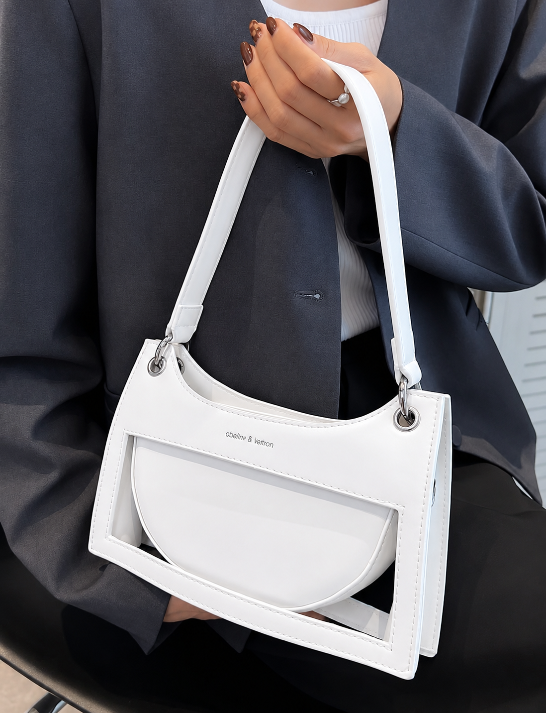 Geometric Cutout Shoulder Bag