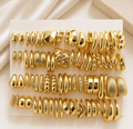 Gold Chunky Hoop Earring Set