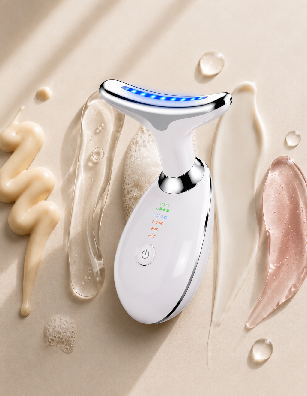 3-in-1 Neck & Face Sculpting Massager | LED Light Therapy & Thermal Firming Device