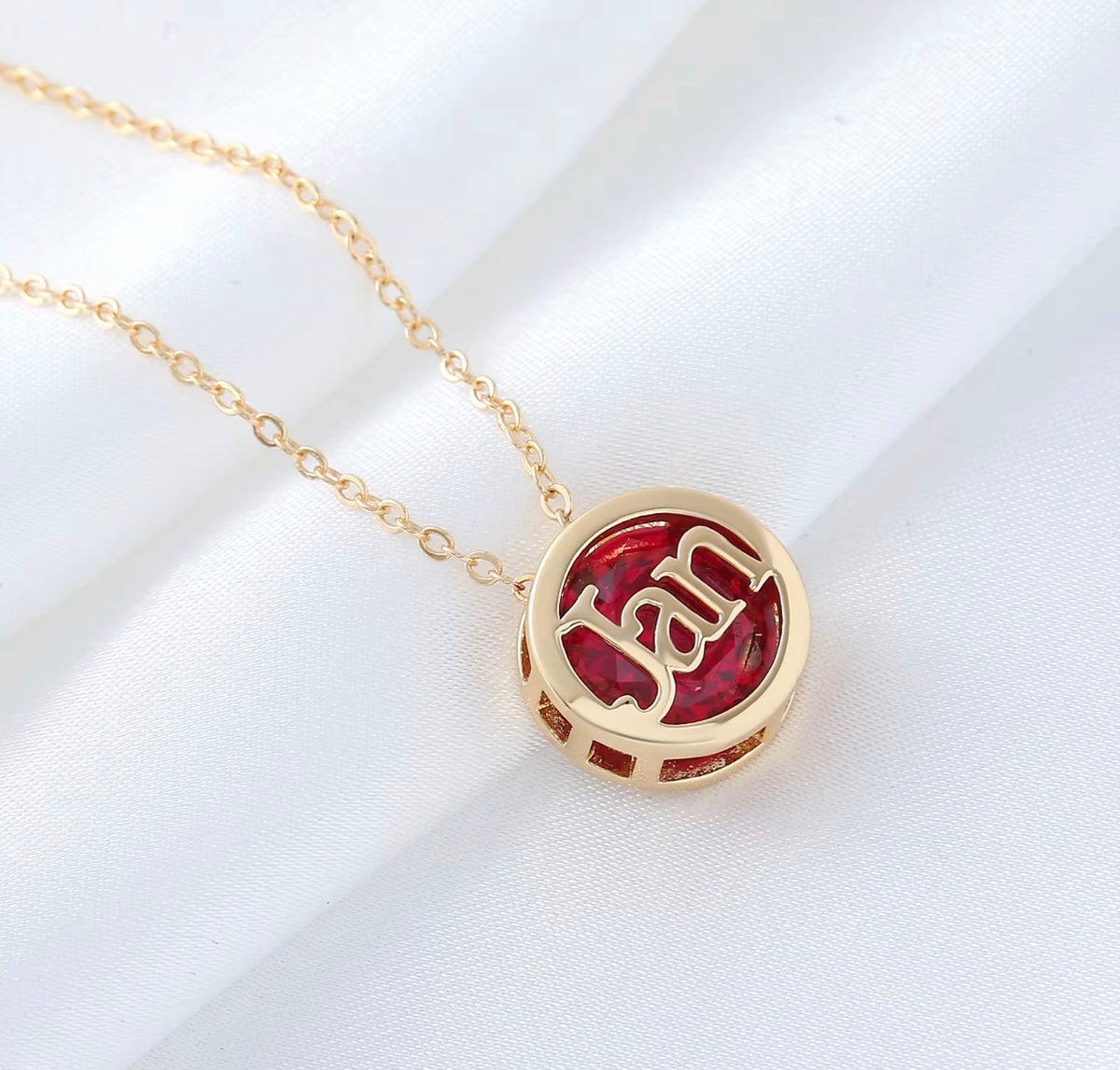 Personalized Birthstone Month Cutout Pendant Necklace
