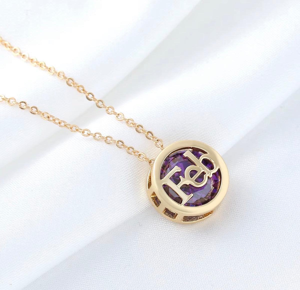 Personalized Birthstone Month Cutout Pendant Necklace