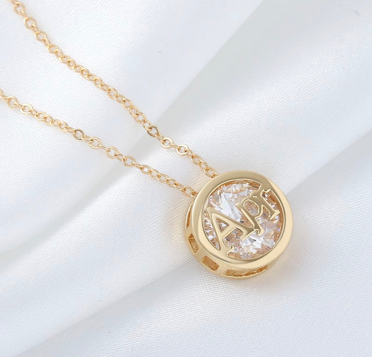 Personalized Birthstone Month Cutout Pendant Necklace