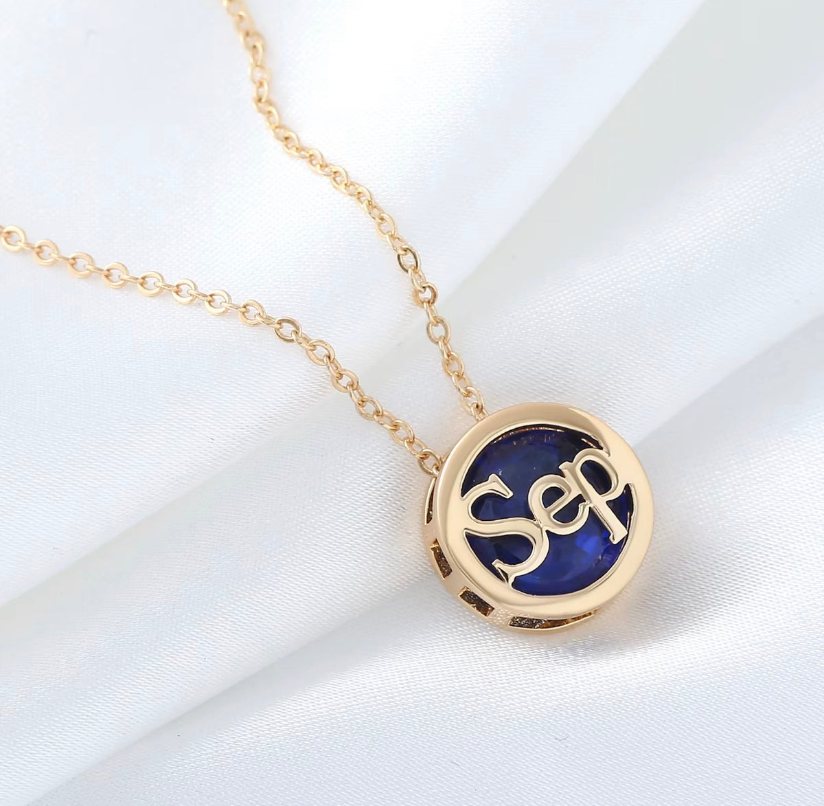 Personalized Birthstone Month Cutout Pendant Necklace