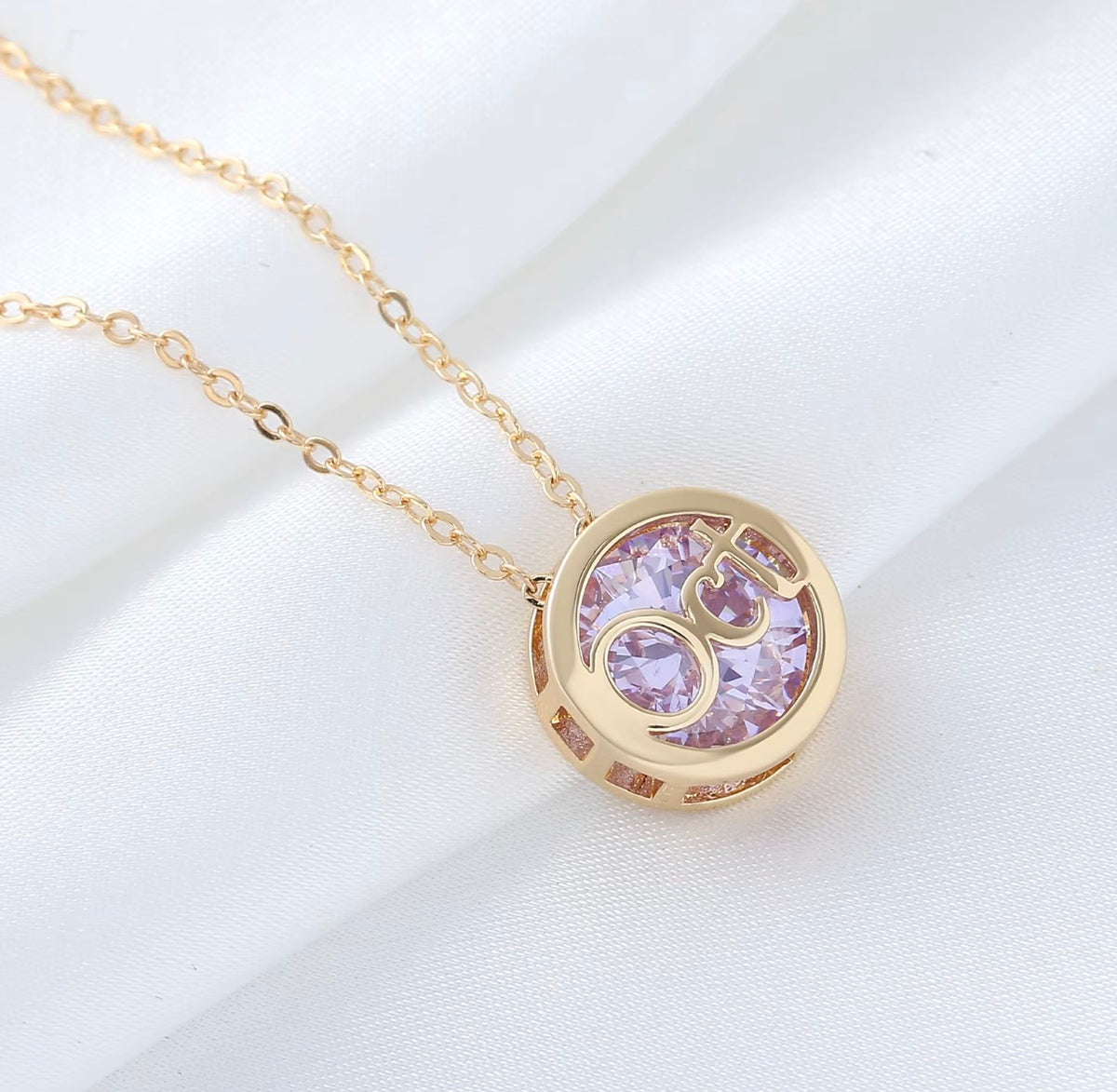 Personalized Birthstone Month Cutout Pendant Necklace
