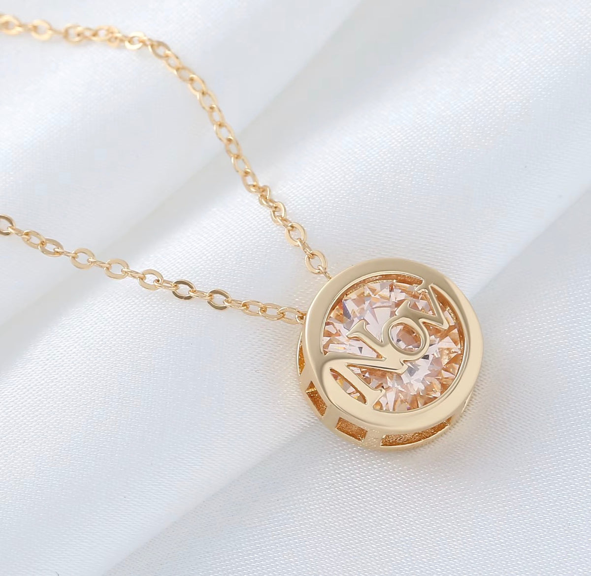 Personalized Birthstone Month Cutout Pendant Necklace