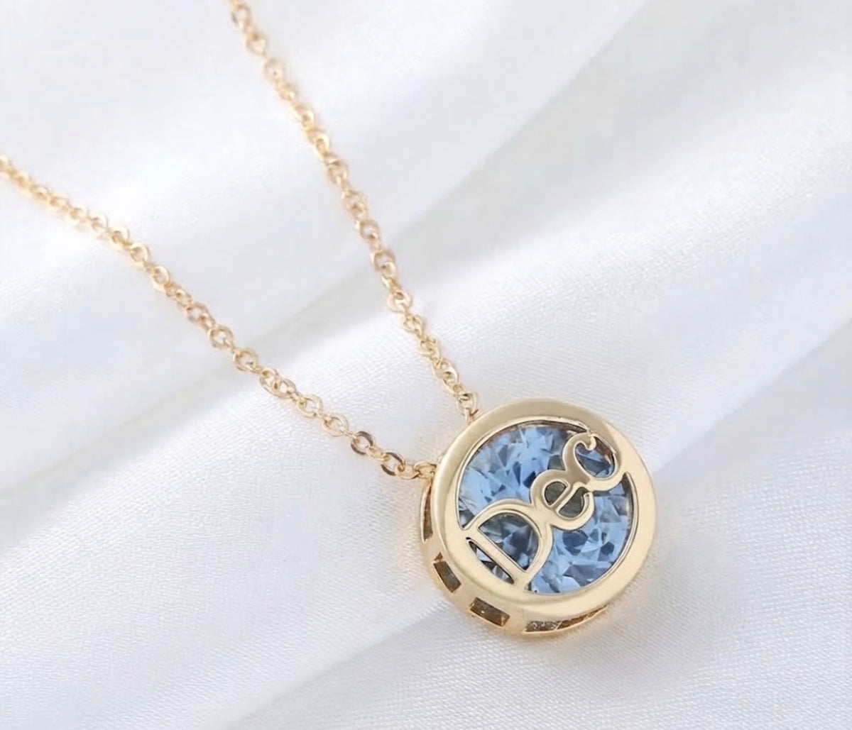 Personalized Birthstone Month Cutout Pendant Necklace