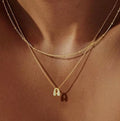 Dainty Gold Initial Layered Choker Necklace