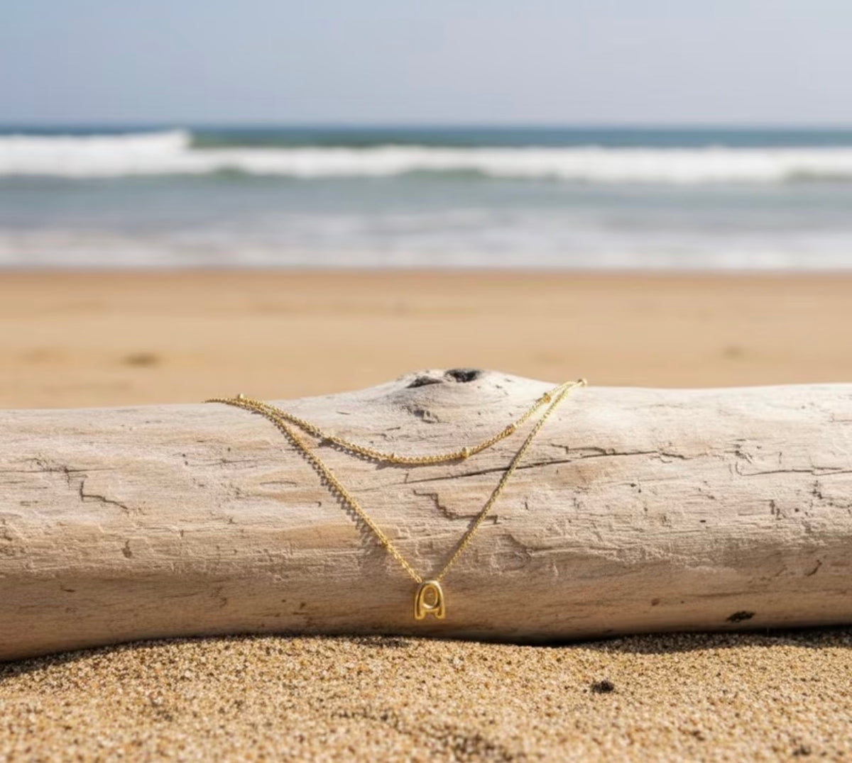 Dainty Gold Initial Layered Choker Necklace