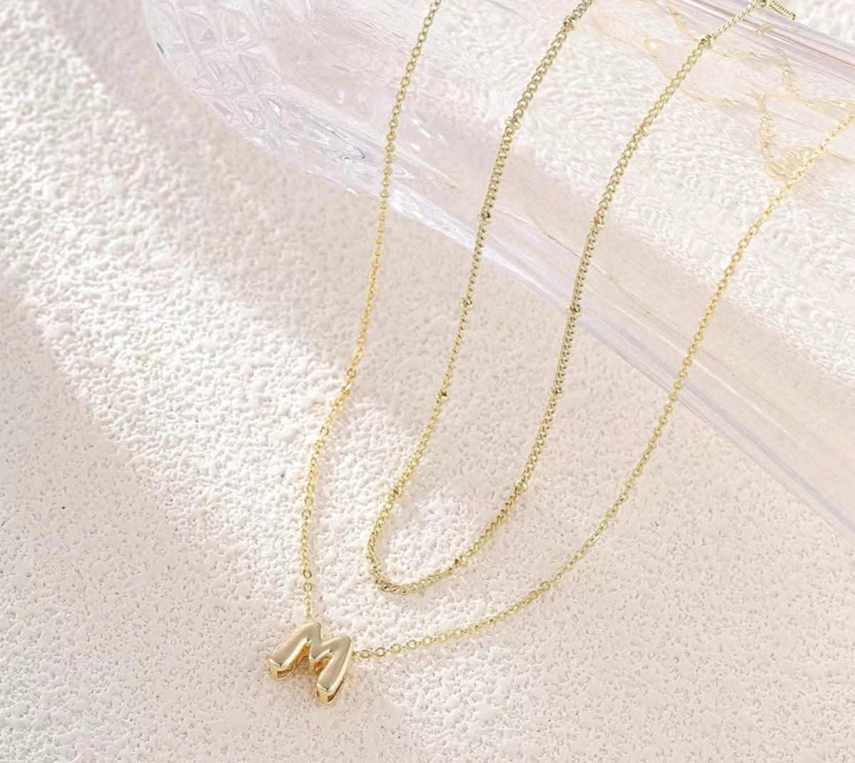 Dainty Gold Initial Layered Choker Necklace