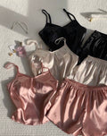 2 Piece Set Silky Satin Cami & Lounge Shorts