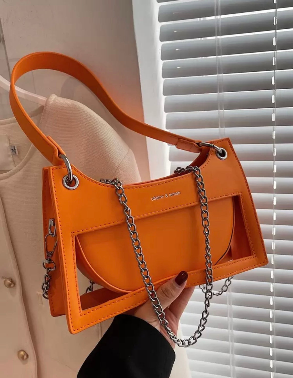 Geometric Cutout Shoulder Bag