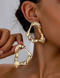 Organic Molten Gold Open Hoops
