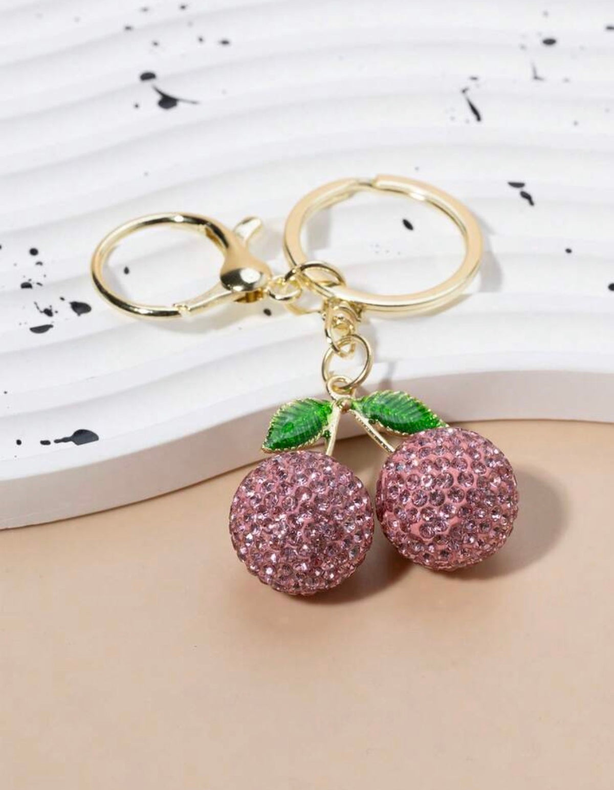 Sparkling Rhinestone Cherry Bag Charm