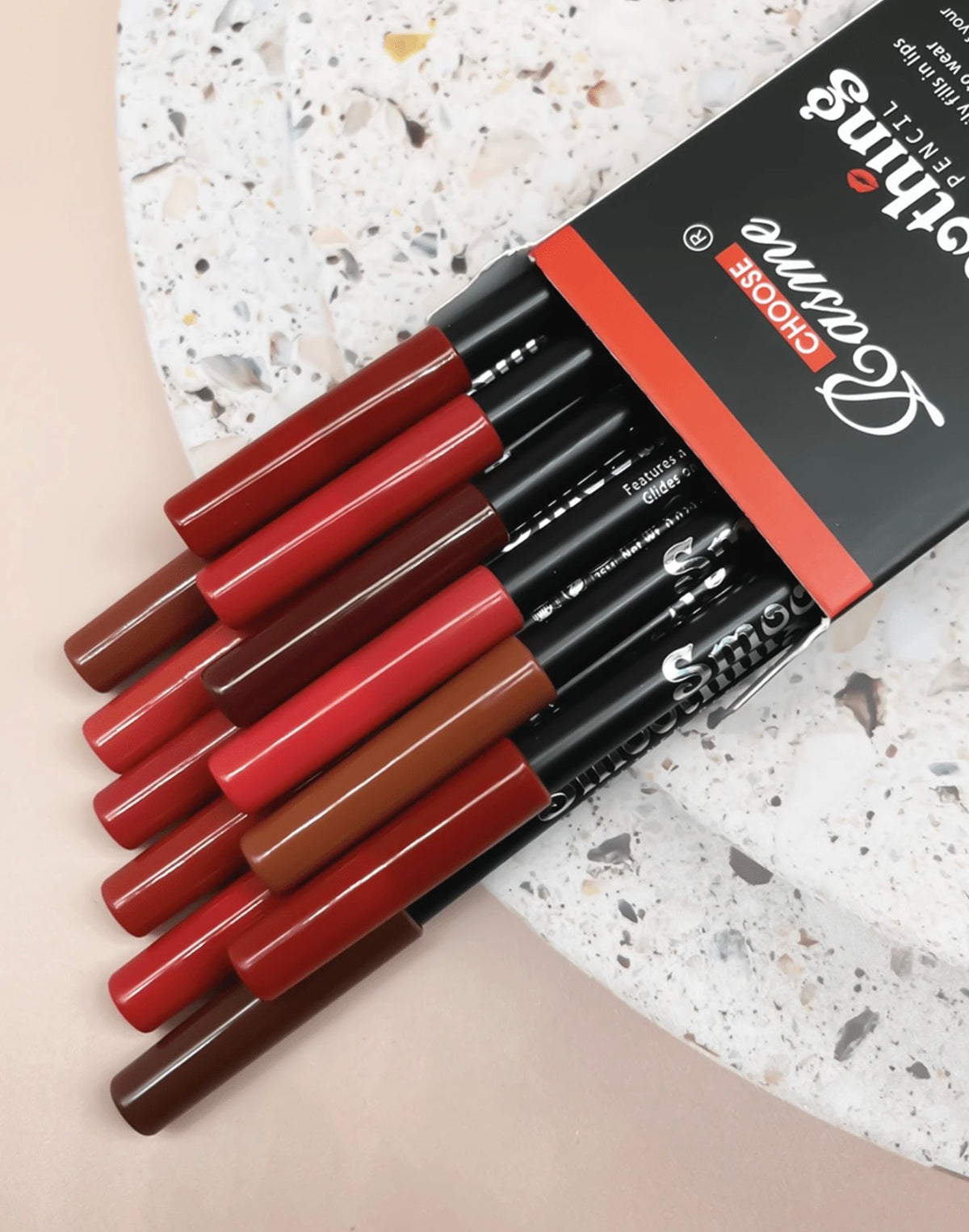 12-Piece 24h Waterproof Matte Lip Liner Pencil Set