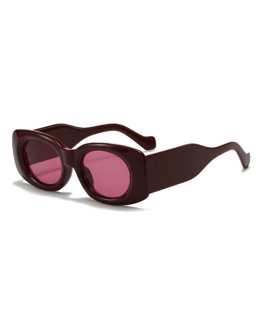 Vintage Chunky Thick-Frame Rectangle Sunglasses