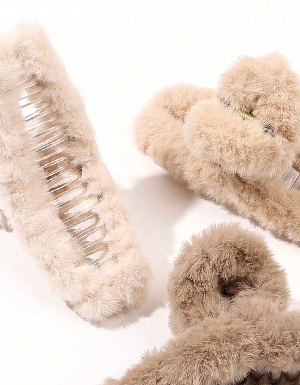 6pc Soft Plush Hair Claw Clip