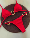 Bikini Set with Gold Floral Buckle Accents
