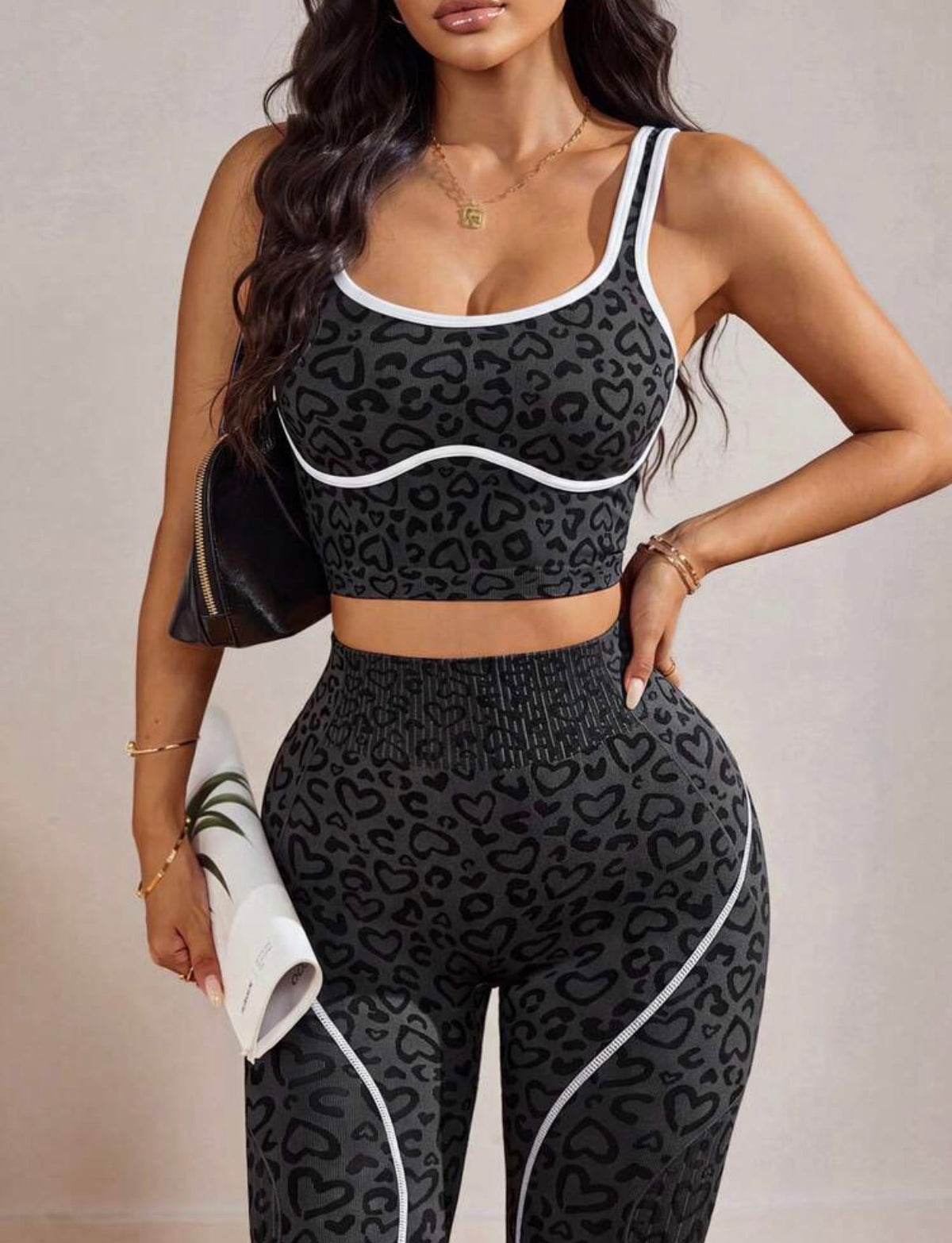 Contrast Trim Seamless Activewear 2 piece set